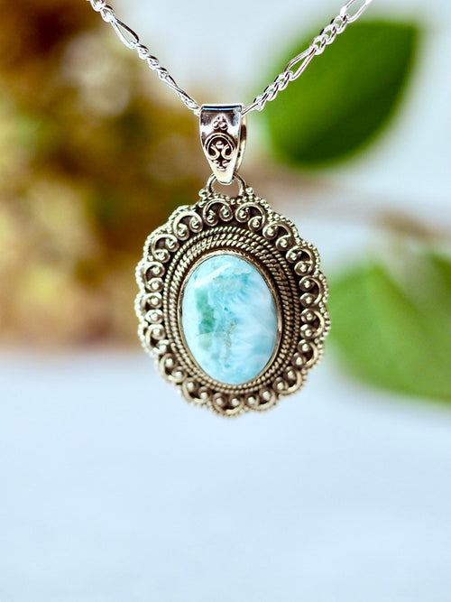 Larimar Edelsteen Hanger 925 zilver