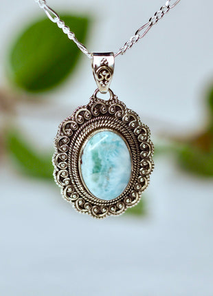 Larimar Edelsteen Hanger 925 zilver