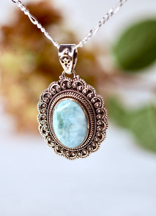 Larimar Edelsteen Hanger 925 zilver