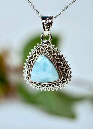 Larimar Edelsteen Hanger 925 zilver