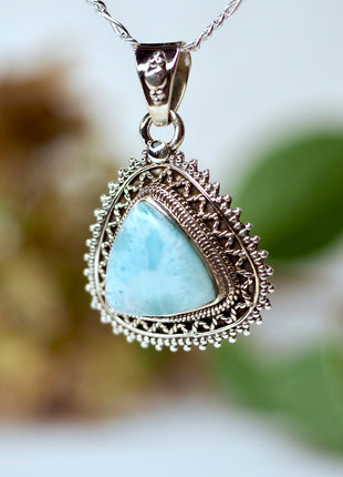 Larimar Edelsteen Hanger 925 zilver