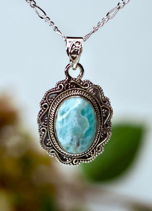 Larimar Edelsteen Hanger 925 zilver