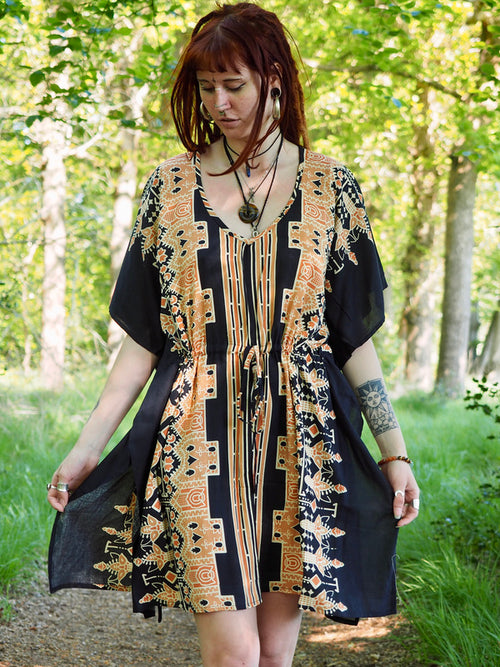 Kaftan Jurk Maroc Kort Zwart