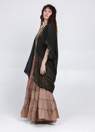 Nomad Chic poncho Donkergroen