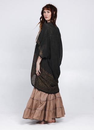 Nomad Chic poncho Donkergroen