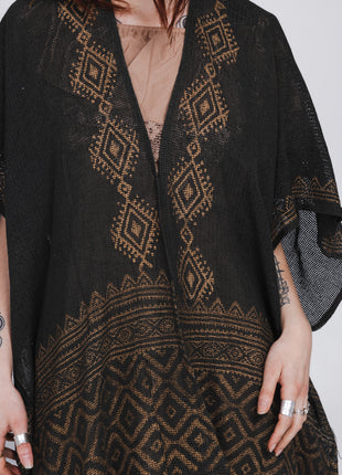 Nomad Chic poncho Donkergroen