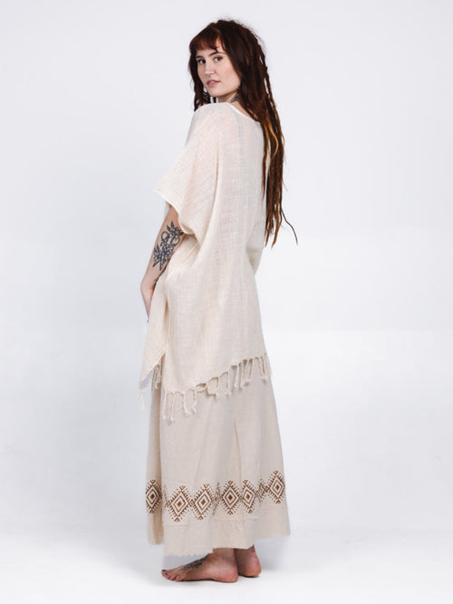 Desert Breeze poncho Gebroken wit