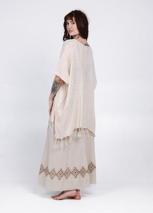 Desert Breeze poncho Gebroken wit