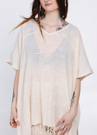 Desert Breeze poncho Gebroken wit