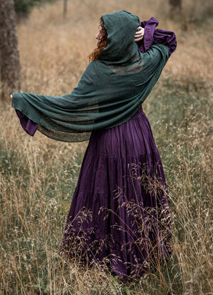 Hooded Poncho Groen